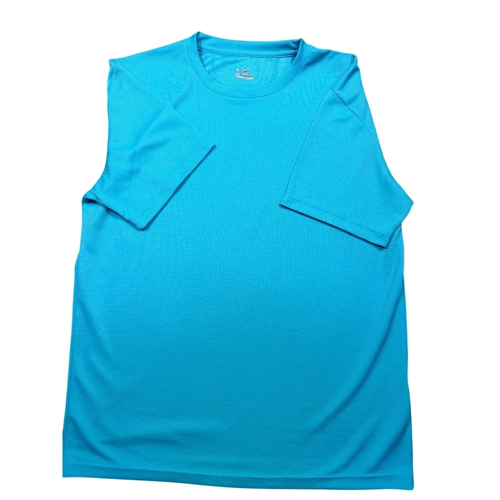 HEAT PERFORMANCE‎ Mens 2XL Blue & White Waffle Knit Short Sleeve T Shirt Bundle